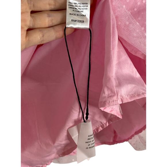 More To Come Arabela Ruffle Tulle Mini Dress Tiered Ruffle Boho Fairy Pink Small - Picture 9 of 12